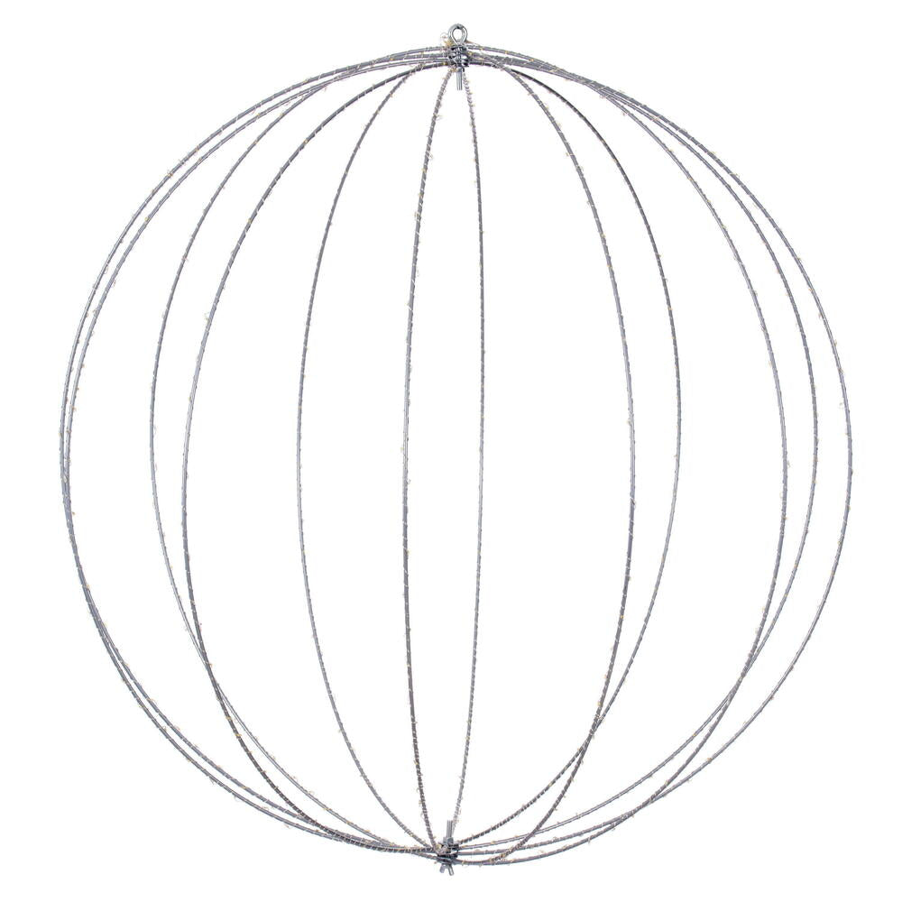Vickerman 600 lights x 30" Warm White LED Ball Steel Wire Silhouette Light.