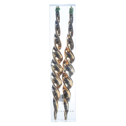 Vickerman 14.6" CopperGold Shiny Spiral Icicle 2Bx