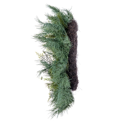 Vickerman 24" Artificial Mixed Fern Cedar Wreath