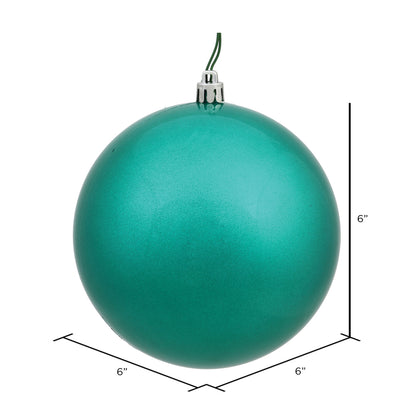Vickerman 6" Teal Glitter Ball Ornament 4 per Bag
