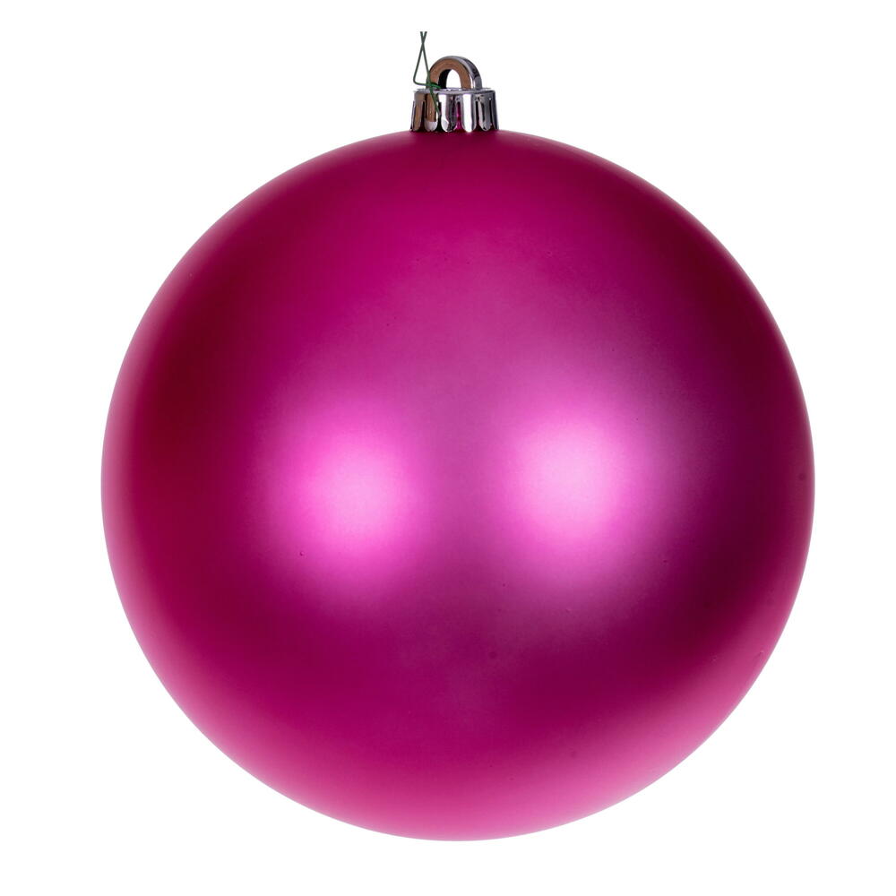 Vickerman 6" Hot Pink 4-Finish Ball Ornament 4 per bag.