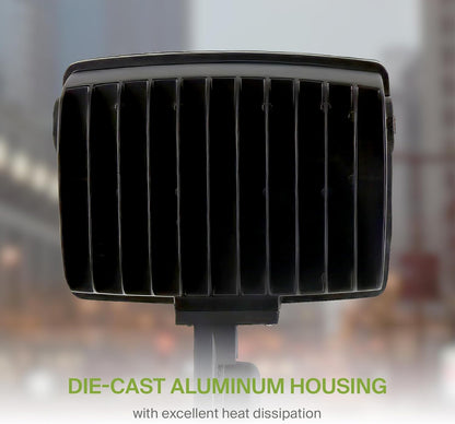 ASD Lighting LED Floodlight with knuckle Power Adjustable 30/55/75W 120-277V CCT Selectable 3000/4000/5000K Black UL DLC Premium