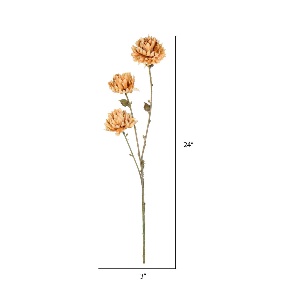 Vickerman 24" Artificial Mustard Mum Spray. Includes 4 sprays per pack.
