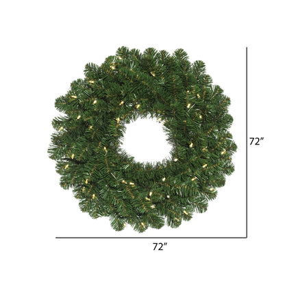 Vickerman 72" Oregon Fir Artificial Christmas Wreath Warm White Single Mold LED Wide Angle Lights