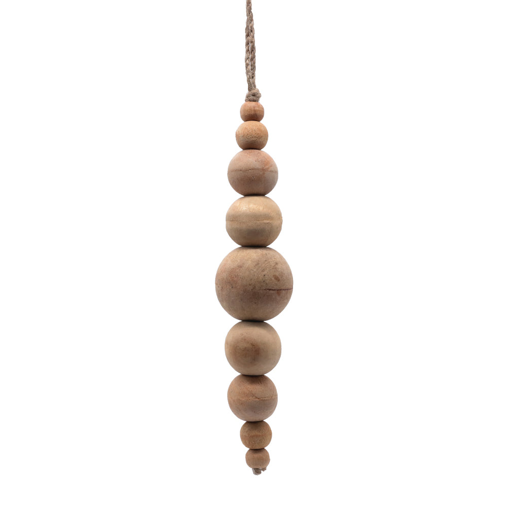 Vickerman 7" Natural Wooden Bead Ornament 2 pieces per unit.