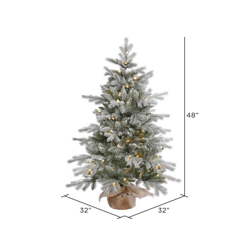 Vickerman 48" Frosted Sable Pine Artificial Christmas Tree Warm White Dura-Lit® LED Lights