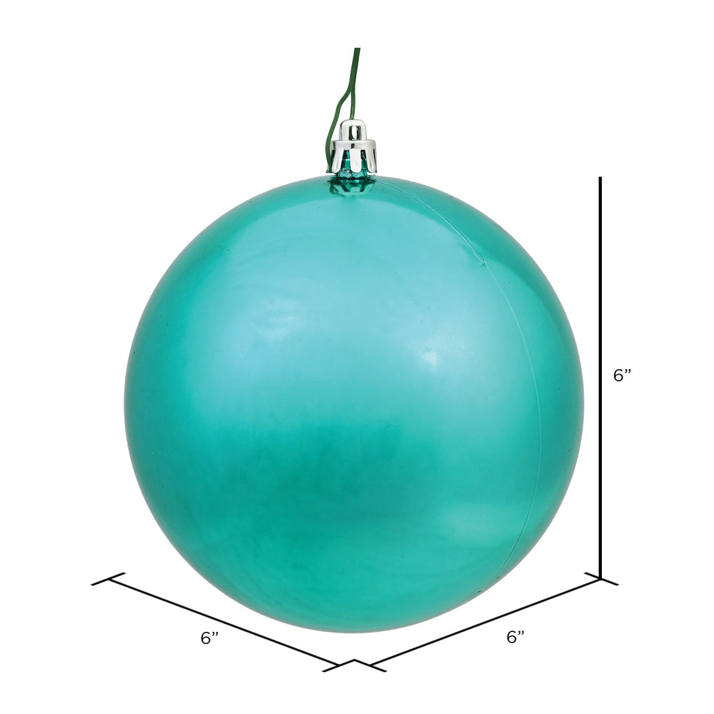 Vickerman 6" Sea Foam Shiny Ball Ornament 4 per Bag