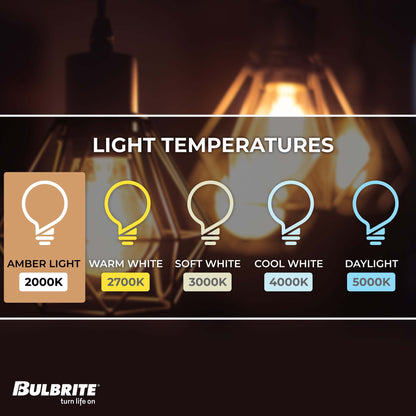 BULBRITE INCANDESCENT G30 MEDIUM SCREW (E26) 40W DIMMABLE NOSTALGIC LIGHT BULB 2200K/AMBER 4PK (342040)