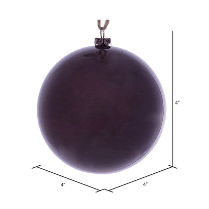 Vickerman 4" Burgundy Wood Grain Ball Ornament 6 per Bag