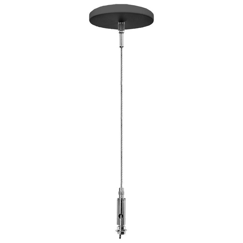 Westgate Adj. 6Ft 1/16In Single Susp. Set 2In Mini Canopy, Keyhole End, Non-Power Side, Black, Commercial Indoor Lighting