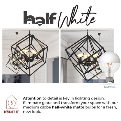 Bulbrite 862066 LED Filament Pack of (2) 2.5 Watt Dimmable G16 Light Bulb with Half White Glass Finish and Candelabra (E12) Base - 2700K (Warm White Light), 200 Lumens