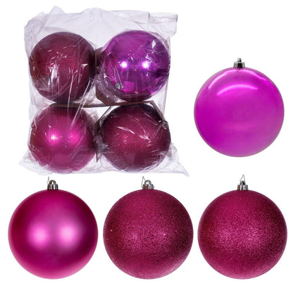 Vickerman 10" Hot Pink 4-Finish Ball Ornament 4 per box.