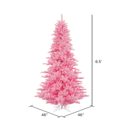 Vickerman 6.5' Pink Fir Artificial Christmas Tree Pink  Dura-lit LED Lights