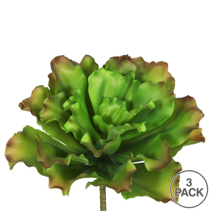 Vickerman 9" Artificial Green and Brown Big Romaine Stem Set of 3