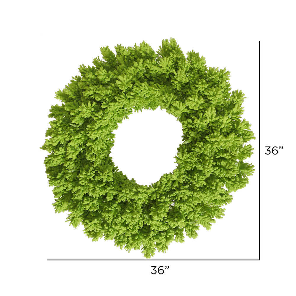 Vickerman 36" Flocked Lime Fir Artificial Christmas Wreath Unlit
