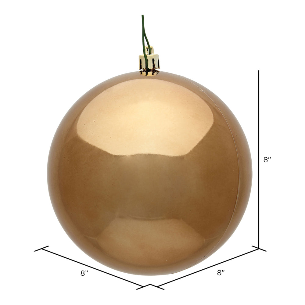Vickerman 8" Mocha Shiny Ball Ornament