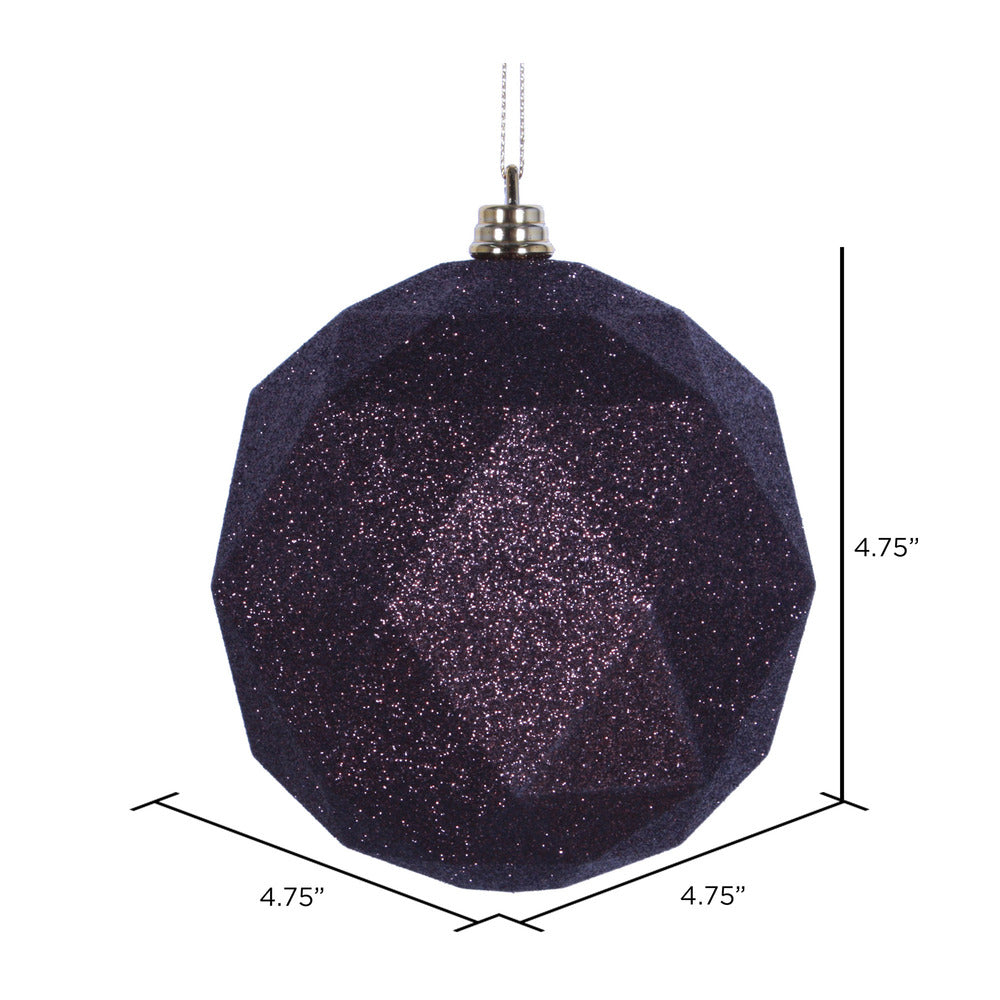 Vickerman 4.75" Mocha Glitter Geometric Ball Ornament 4 per bag