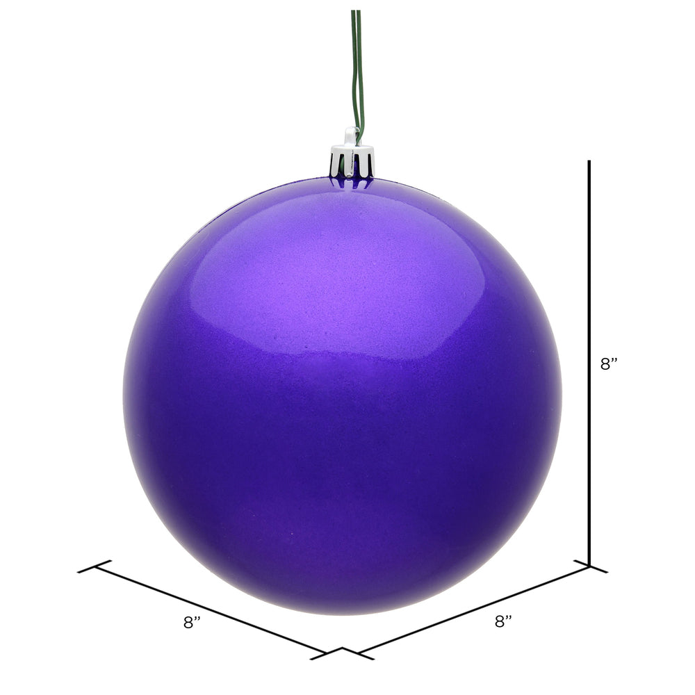 Vickerman 8" Purple Candy Ball Ornament