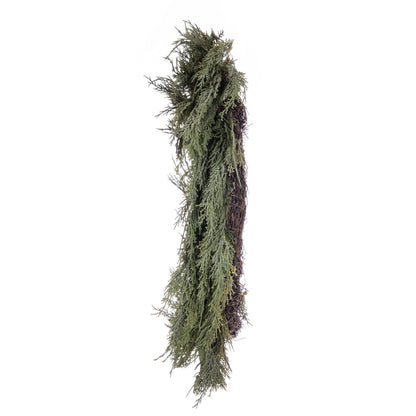 Vickerman 26" Artificial Green Cedar Wreath.
