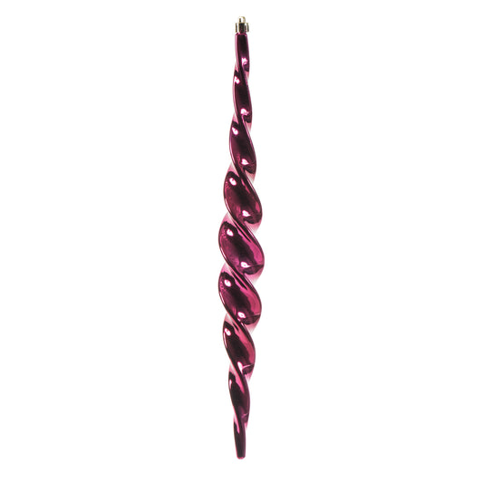 Vickerman 14.6" Berry Red Shiny Spiral Icicle 2/Bx