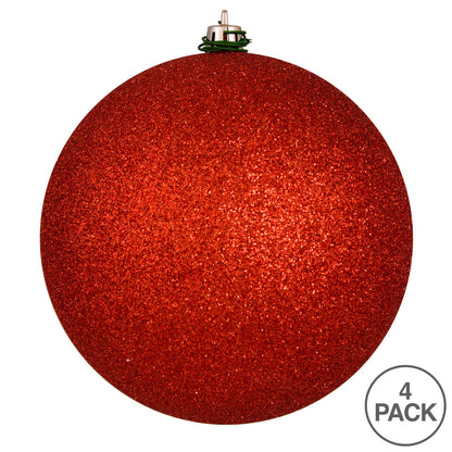 Vickerman 4.75" Bittersweet Glitter Ball Ornament 4 per Bag