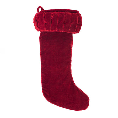 Vickerman 8" x 19" Plush Red Velvet Christmas Stocking