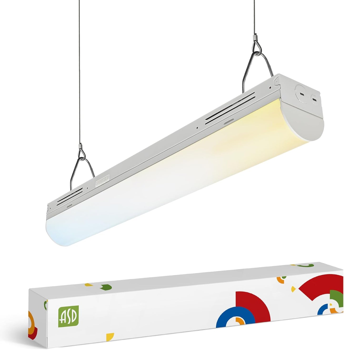 ASD Lighting LED Stairwell Fixture with Q-base 2feet Power Adjustable 15/20/25W 120-277V CCT Selectable 3500/4000/5000K Dimmable White UL DLC Premium