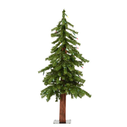 Vickerman 3' x 22.5" Natural Alpine Artificial Christmas Tree Multi-Colored Incandescent Lights