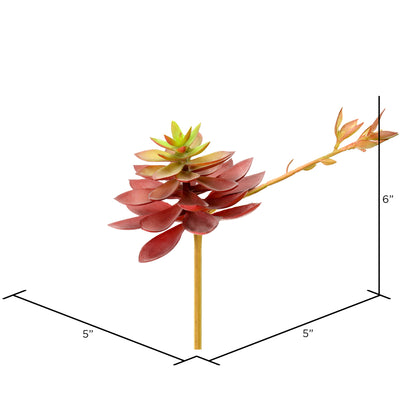 Vickerman 6" Artificial Black Prince Echeveria Pick Set of 3