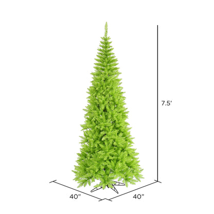 Vickerman 7.5' Lime Fir Slim Artificial Christmas Tree Unlit