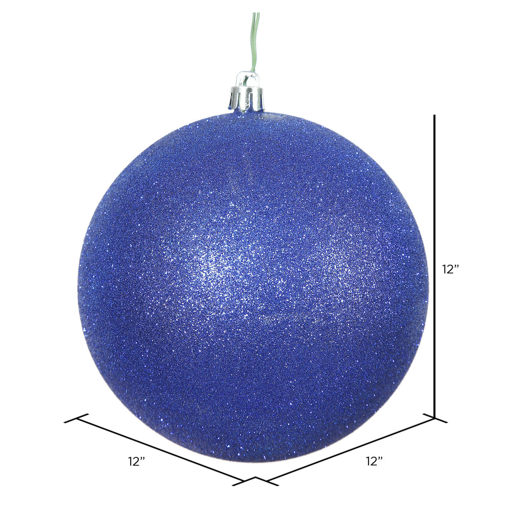 Vickerman 12" Cobalt Glitter Ball Ornament