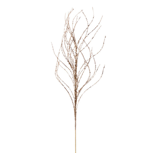 Vickerman 37" Champagne Wavy Twig Glitter Spray 6 per bag.