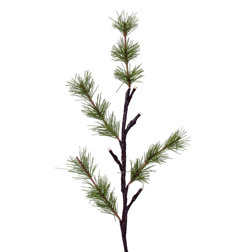 Vickerman 6' Green Mini Pine Twig Garland Battery Operated Warm White 3mm Wide Angle LED lights.