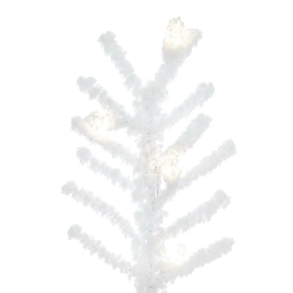 Vickerman 6' x 26" Flocked Kuna Pine Artificial Christmas Tree Warm White LED Lights