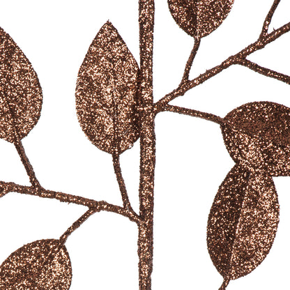Vickerman 17" Chocolate Camelia Glitter Artificial Christmas Spray. Includes 6 sprays per pack.