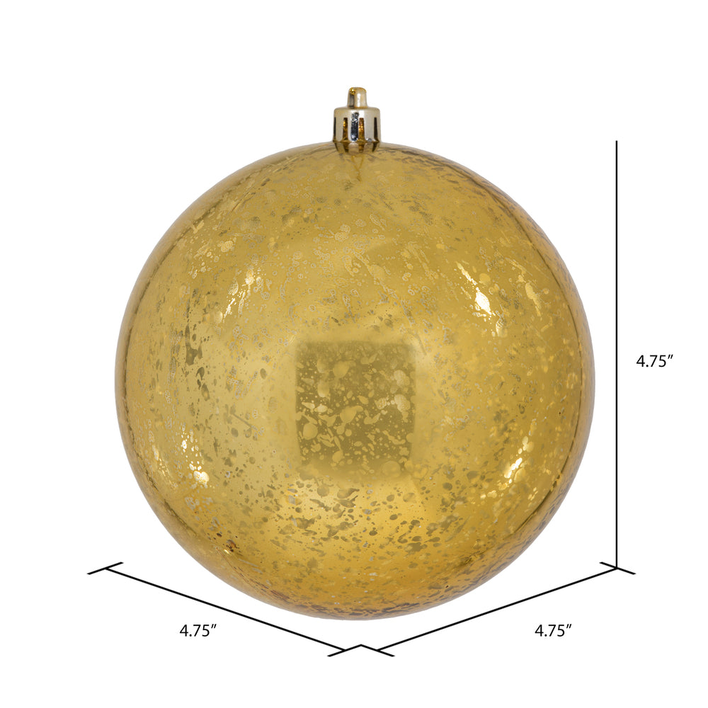 Vickerman 4.75" Honey Gold Mercury Ball Ornament 4 per Bag