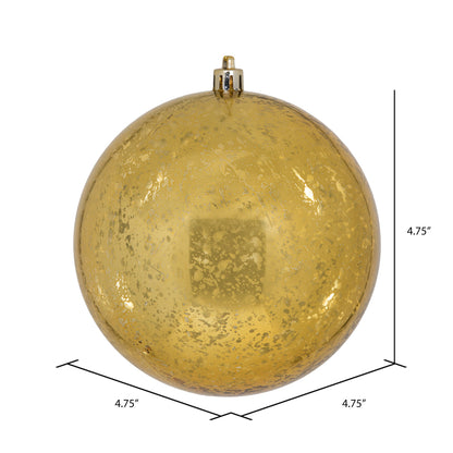 Vickerman 4.75" Honey Gold Mercury Ball Ornament 4 per Bag