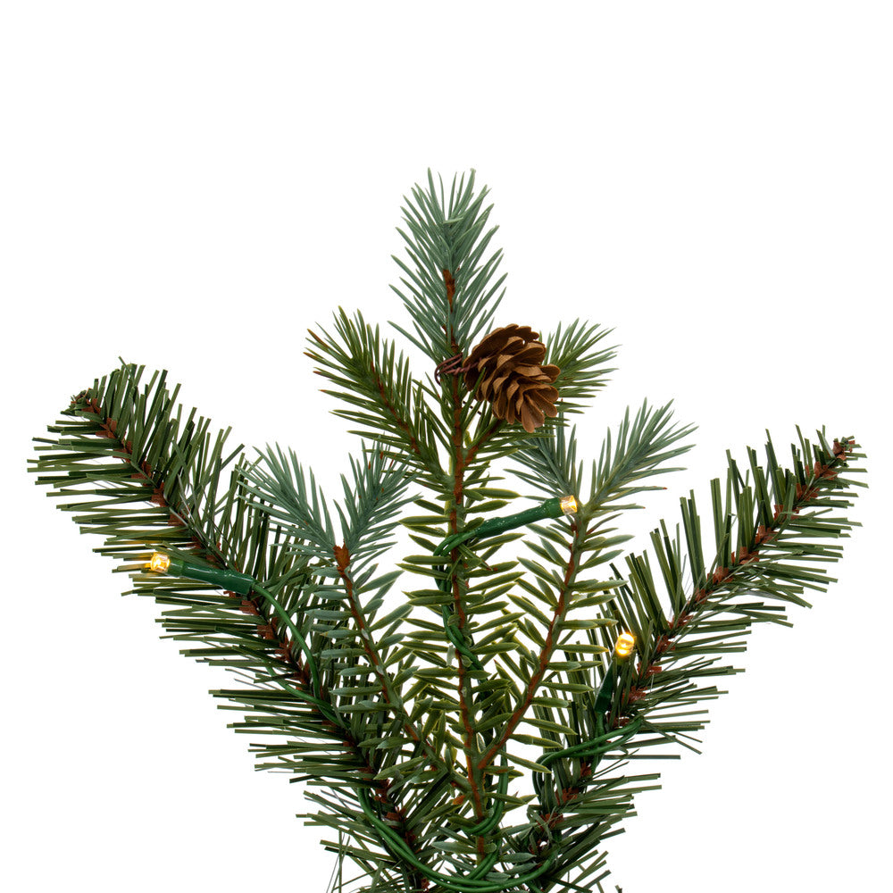 Vickerman 24" Blue Spruce Pine Cone Artificial Pre-Lit Wreath Battery Operated LED Warm White Lights