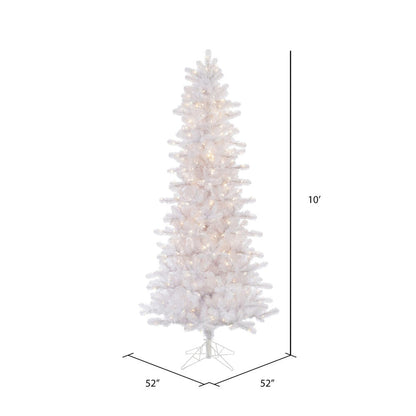 Vickerman 12' Crystal White Pine Slim Artificial Christmas Tree Pure White LED Lights