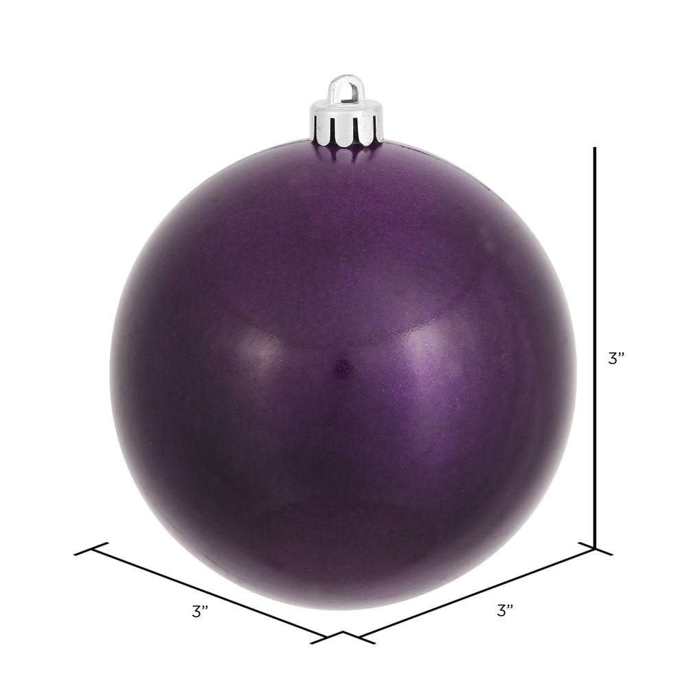 Vickerman 3" Plum Candy Ball Ornament 12 per Bag