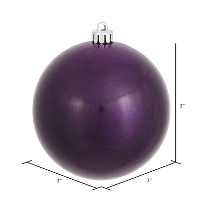 Vickerman 3" Plum Candy Ball Ornament 12 per Bag
