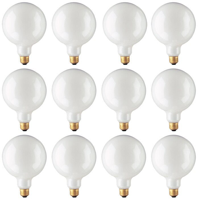 BULBRITE INCANDESCENT G40 MEDIUM SCREW (E26) 150W DIMMABLE LIGHT BULB 2700K/WARM WHITE 12PK (350150)