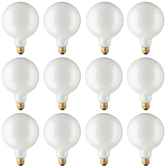 BULBRITE INCANDESCENT G40 MEDIUM SCREW (E26) 150W DIMMABLE LIGHT BULB 2700K/WARM WHITE 12PK (350150)