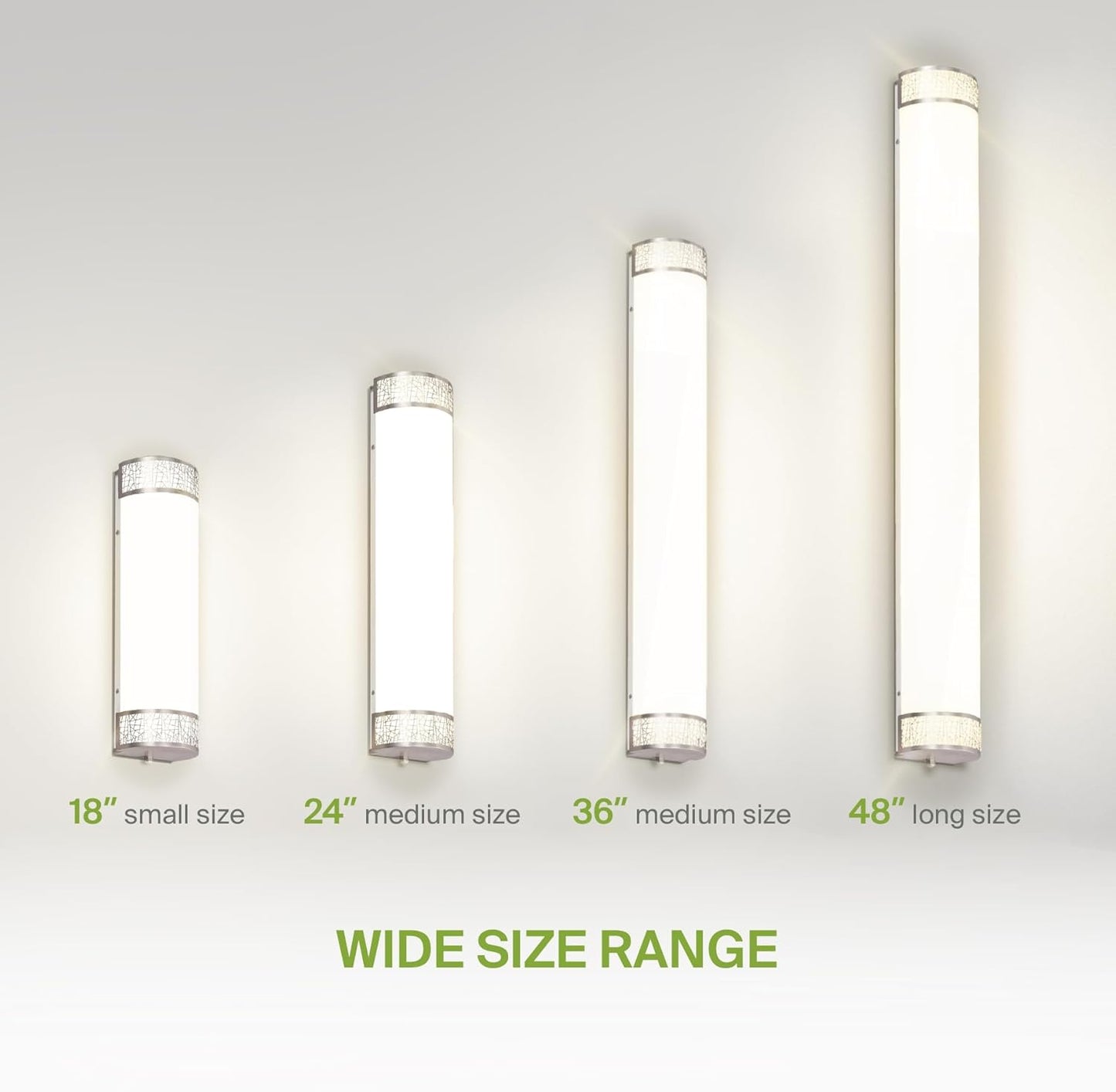 ASD Lighting LED Vanity Linear Loft 18" 20W 120V CCT Selectable 2700/3000/3500/4000/5000K Dimmable Brushed Nickel ETL