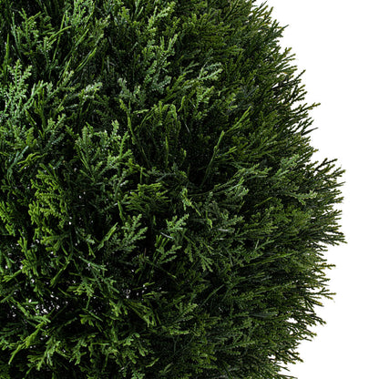 Vickerman 20" Artificial Potted Green Cedar Topiary Ball.