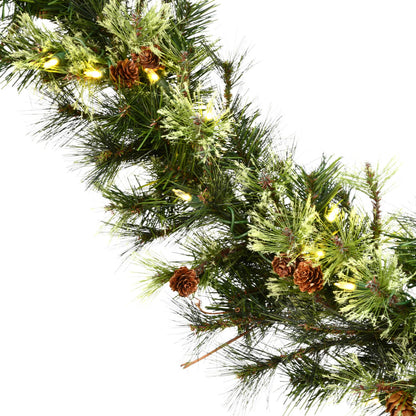 Vickerman 6' Mixed Country Pine Artificial Christmas Garland Warm White Dura-lit LED Lights