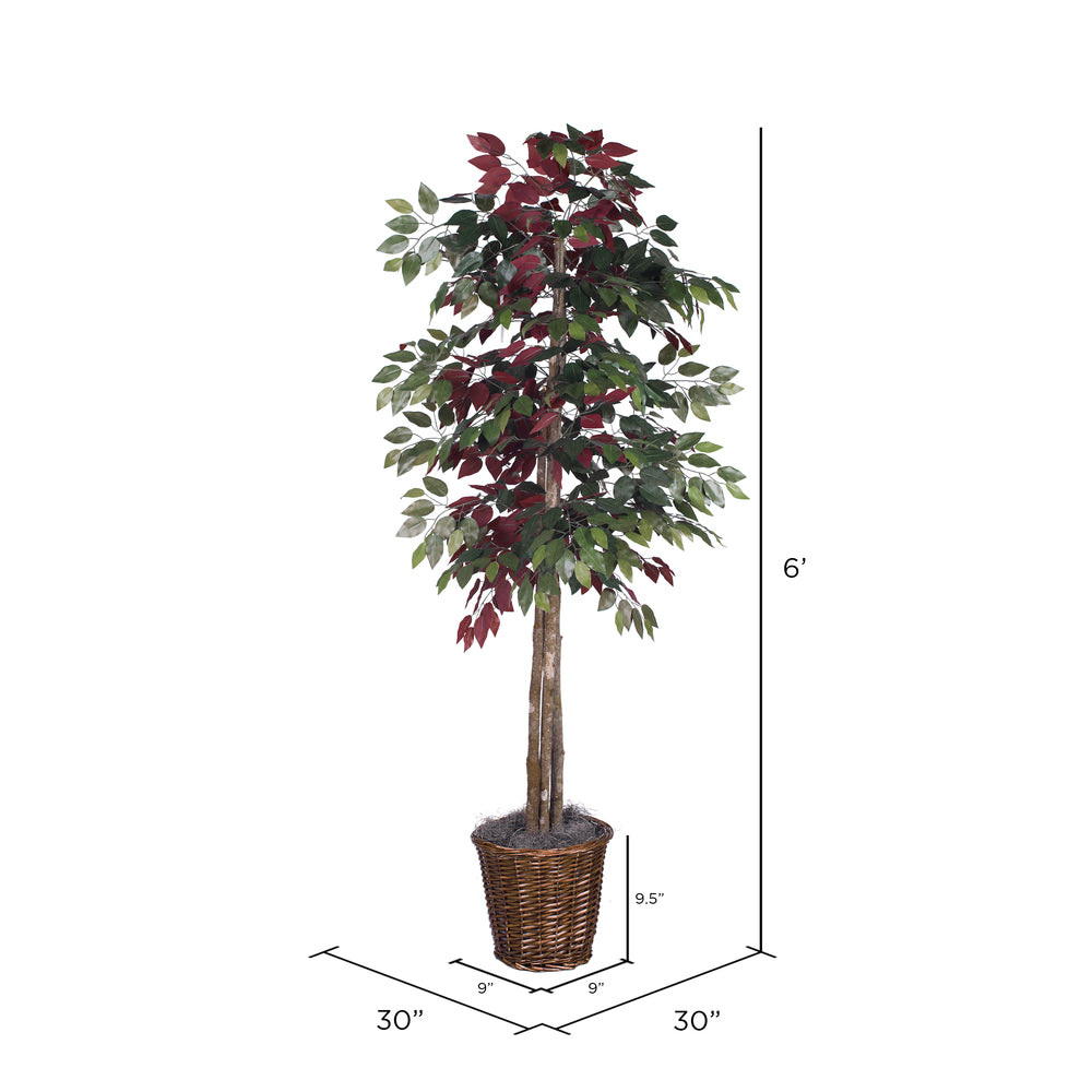 Vickerman 6' Artificial Capensia Deluxe Rattan Basket.