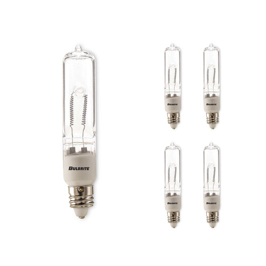 BULBRITE HALOGEN T4 MINI-CANDELABRA SCREW (E11) 250W DIMMABLE LIGHT BULB 2900K/SOFT WHITE 5PK (610251)