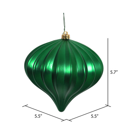 Vickerman 5.7" Green Matte Onion Christmas Ornament UV treated Set of 3