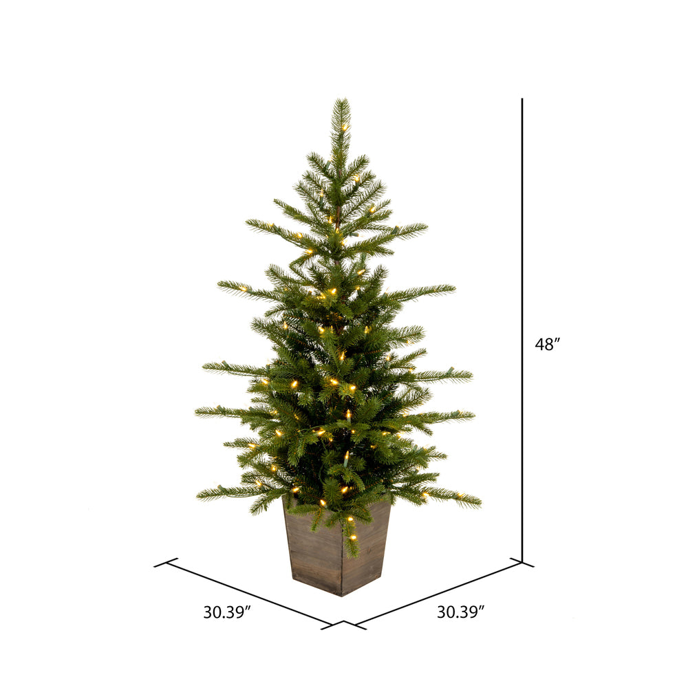Vickerman 4' x 30" Winston Spruce Artificial Christmas Tree Dura-Lit® LED Warm White Mini Lights